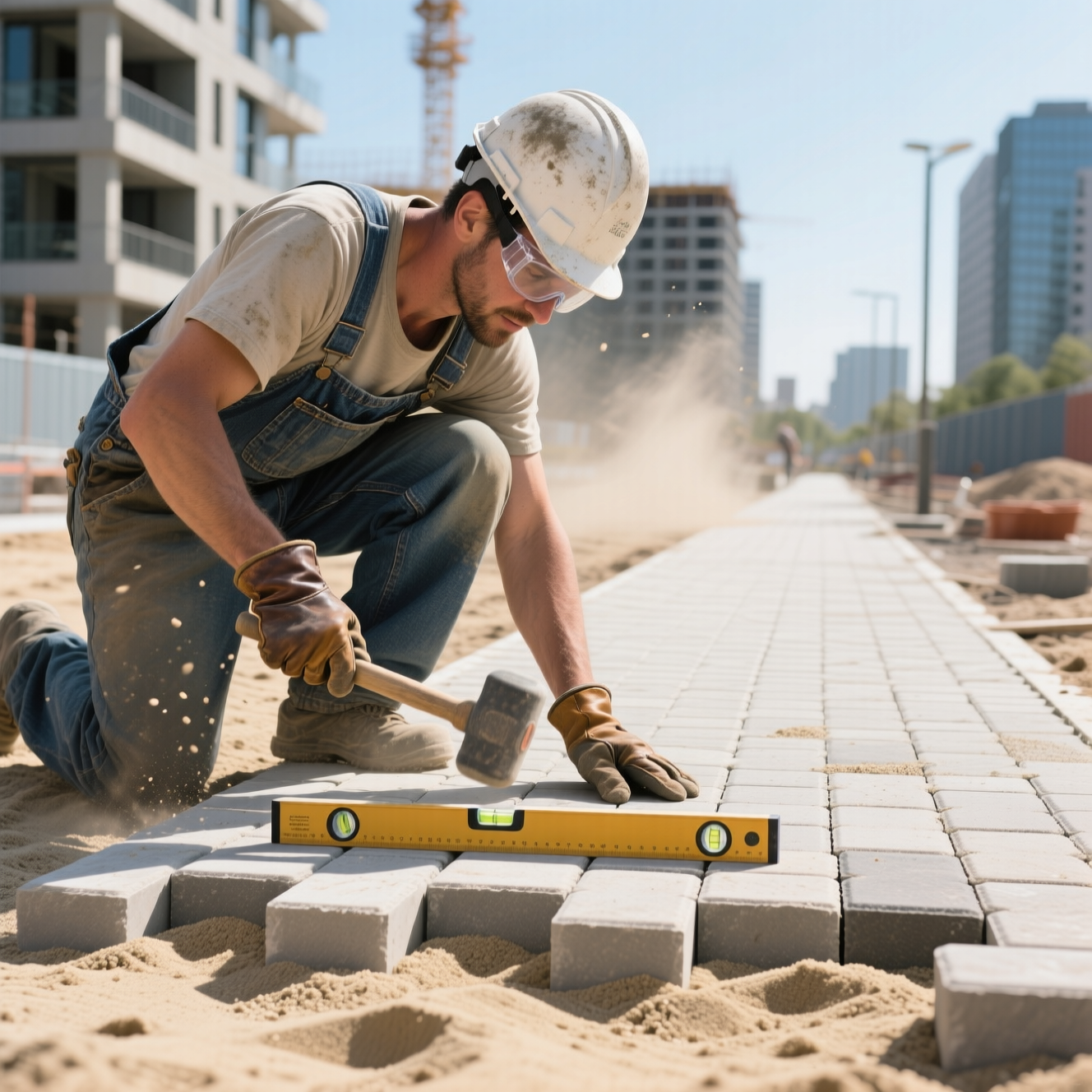 Какой песок для укладки тротуарной плитки